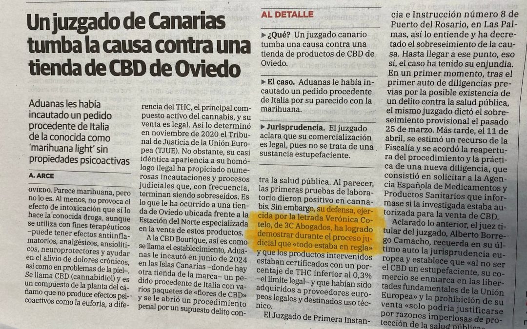CBD LEGAL EN OVIEDO: el Juzgado archiva la causa contra una tienda local